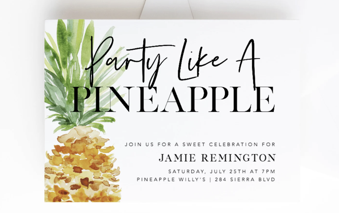 Pineapple Party Invitation