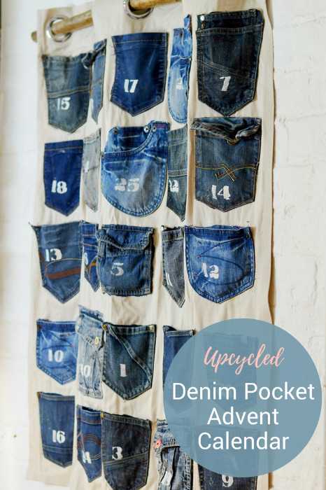 Simple To Make Jeans Handmade Advent Calendar Upcycled Denim Pockets 