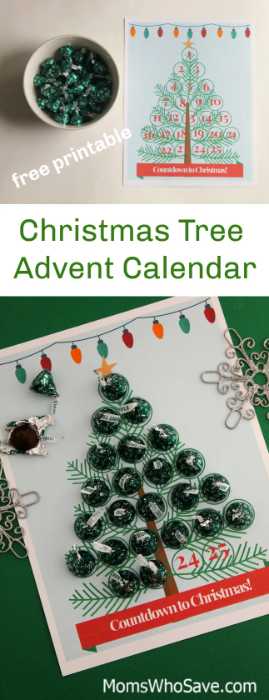 COUNTDOWN TO CHRISTMAS FREE PRINTABLE — CHRISTMAS TREE ADVENT CALENDAR from Moms Who Save