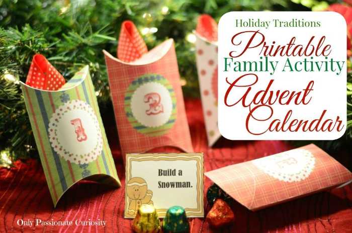 Holiday Traditions: Printable Activity Advent Calendar