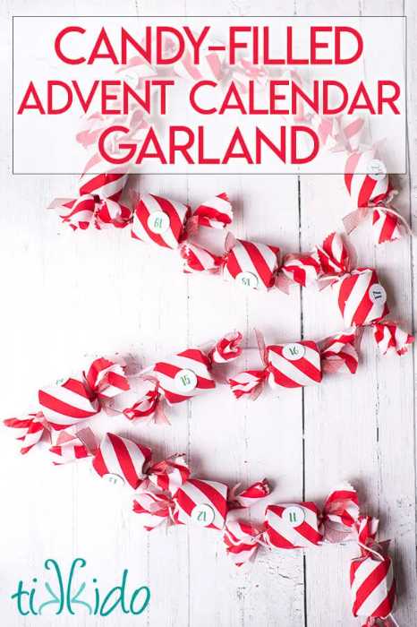 DIY Candy Filled Advent Calendar Garland from Tikkido.com 