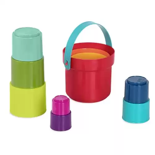Battat – Stacking Toy – Educational & Dexterity Toy – Nesting Cup Playset – Water & Beach Toys – 18 Months + – Stack Up Cups, Medium