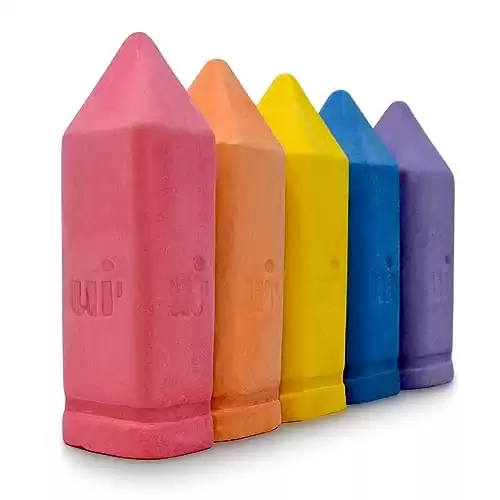 Urban Infant Non-Toxic Sidewalk Chalk for Toddlers 1-3 and Kids - Washable Outdoor Jumbo Chalk - Rainbow