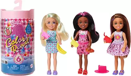 Barbie Color Reveal Small Doll & Accessories, Picnic Series, 6 Surprises, 1 Chelsea Doll (Styles May Vary)