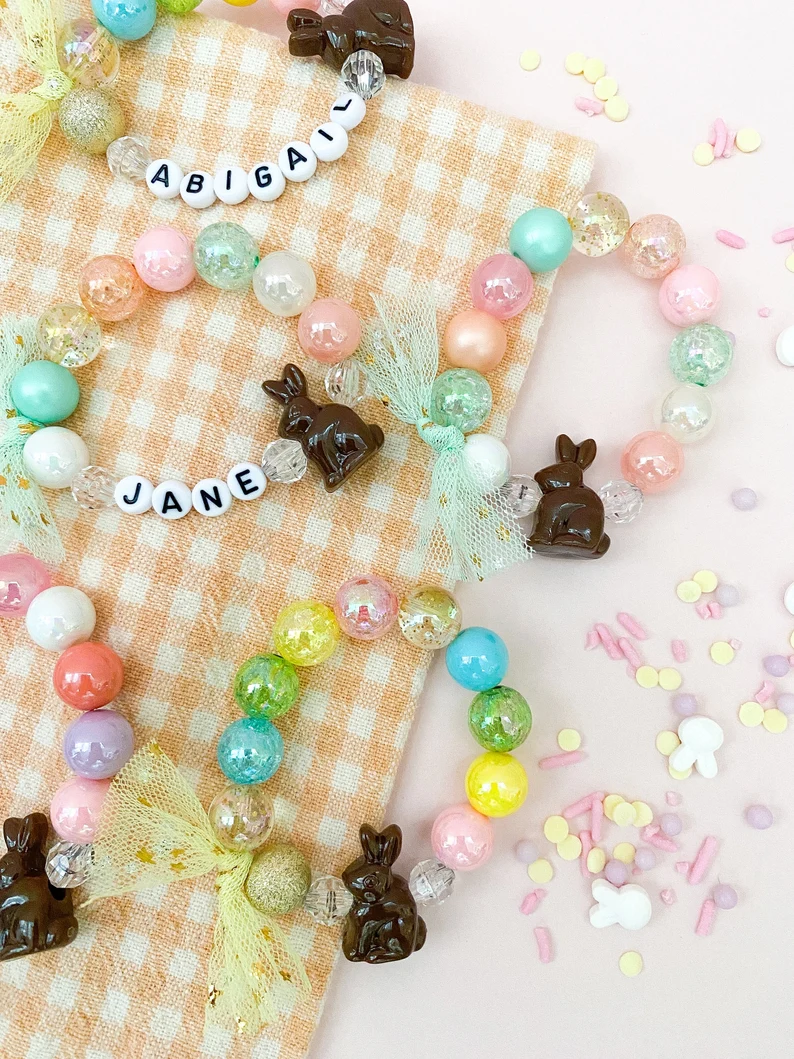 Kids Easter Chocolate Bunny Rabbit Bracelet