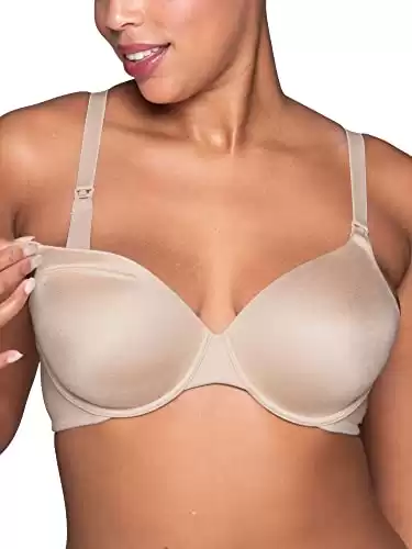 Vanity Fair Women's Maternity Nursing Breastfeeding: Front Clip Underwire Bra Stretch Cups, Available in Multipacks, Neutral, 38B