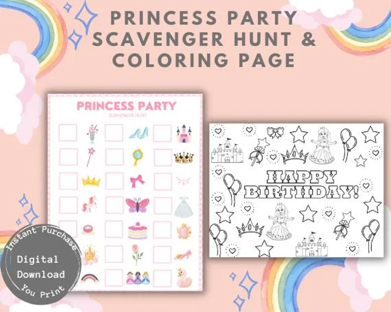 Princess Party Scavenger Hunt - Digital Download