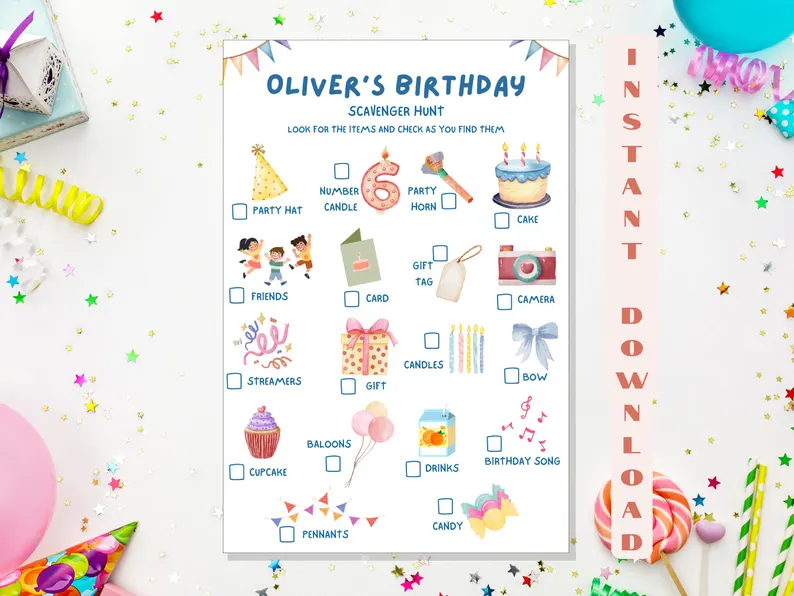 Personalized 6th birthday scavenger hunt for kids