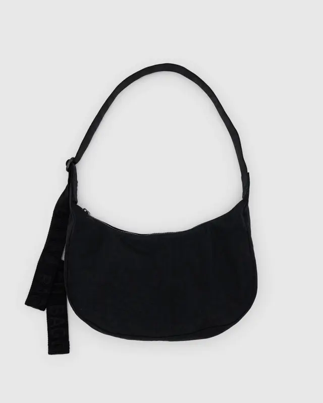 Medium Nylon Crescent Bag Black - Baggu