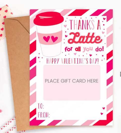 Thanks A Latte Valentines Day Gift Card Holder