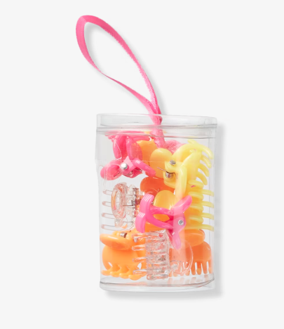 Scnci - Pink/Orange/Yellow/Clear Style Chemistry Mini Claw Clips in Cylinder | Ulta Beauty